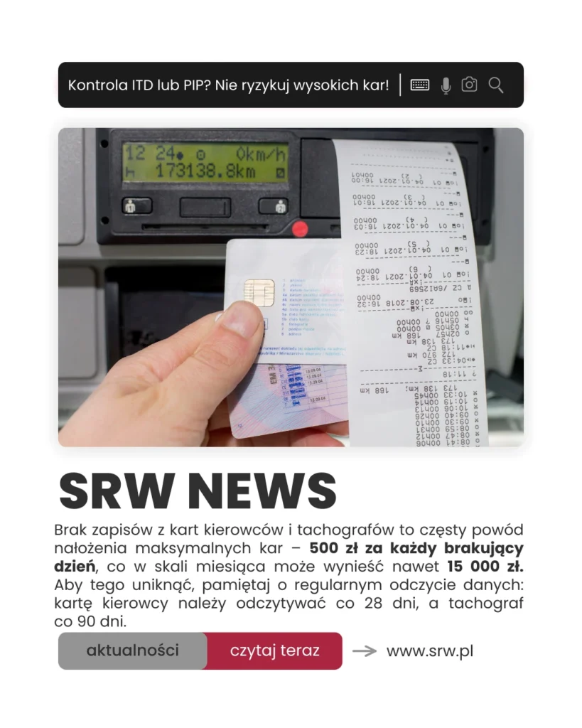 SRW NEWS: Kontrola ITD lub PIP? Nie ryzykuj wysokich kar!