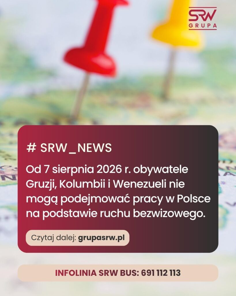 SRW NEWS: Koniec pracy na ruchu bezwizowym dla obywateli Gruzji, Kolumbii i Wenezueli
